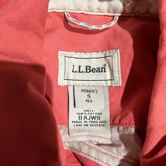 L.L. Bean salmon canvas barn zip up coat. Size small - Picture 3 of 8